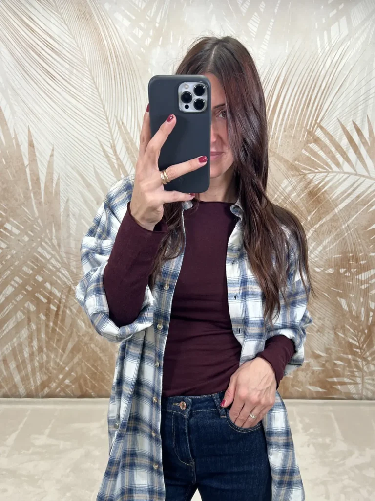 Camicia JDY Mauve a Quadri Blu