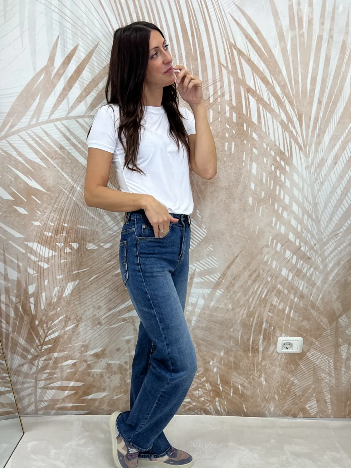 T-shirt Guess Mini Logo Bianco