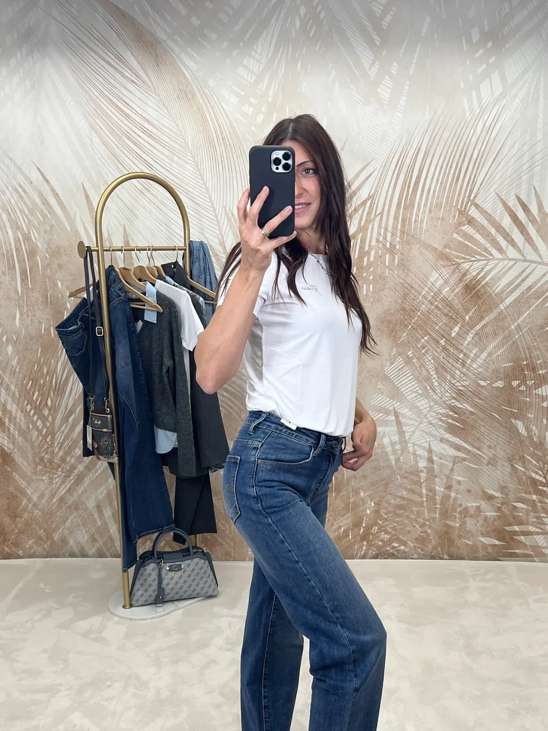 T-shirt Guess Mini Logo Bianco