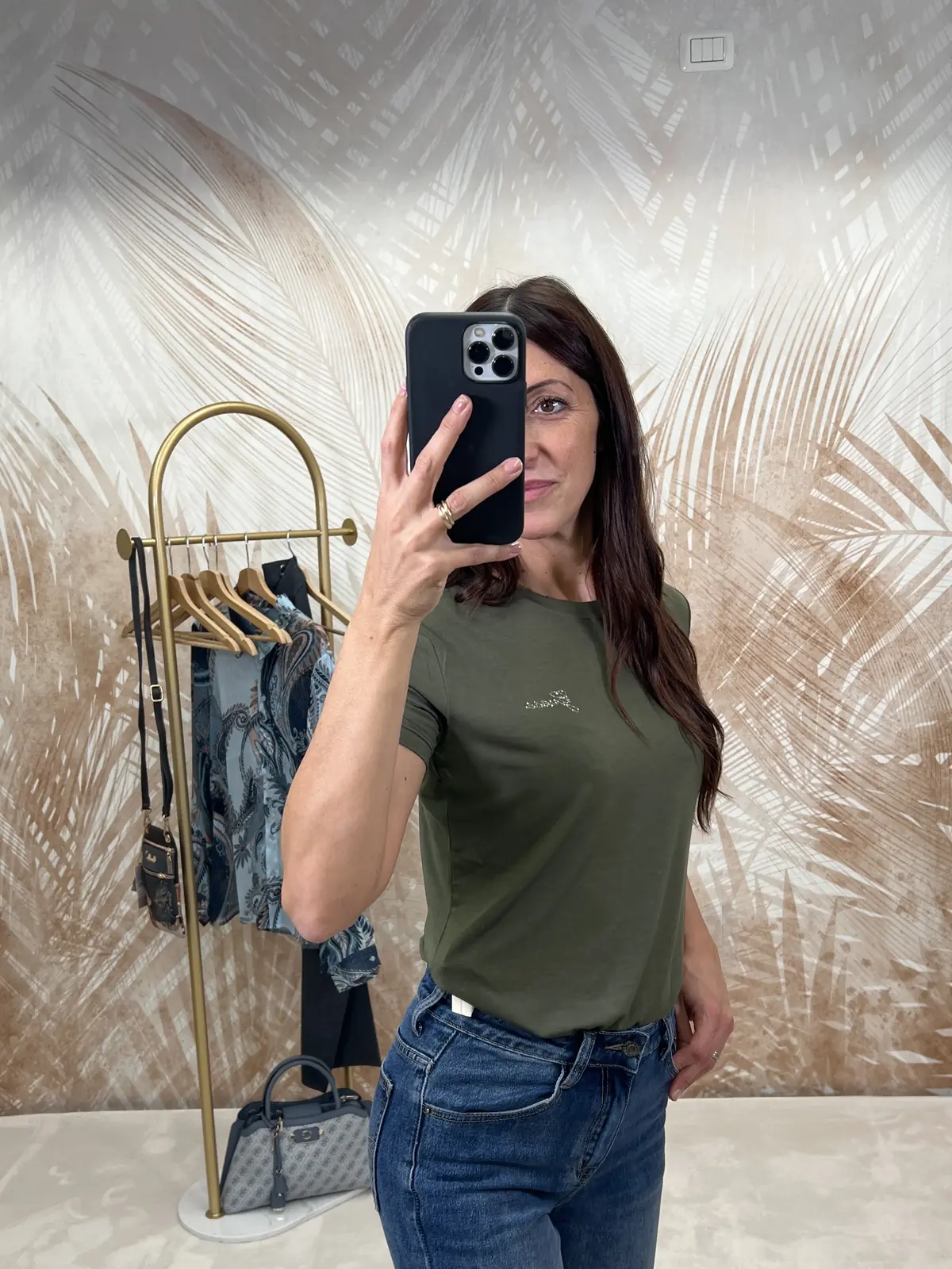 T-shirt Guess Mini Logo Verde