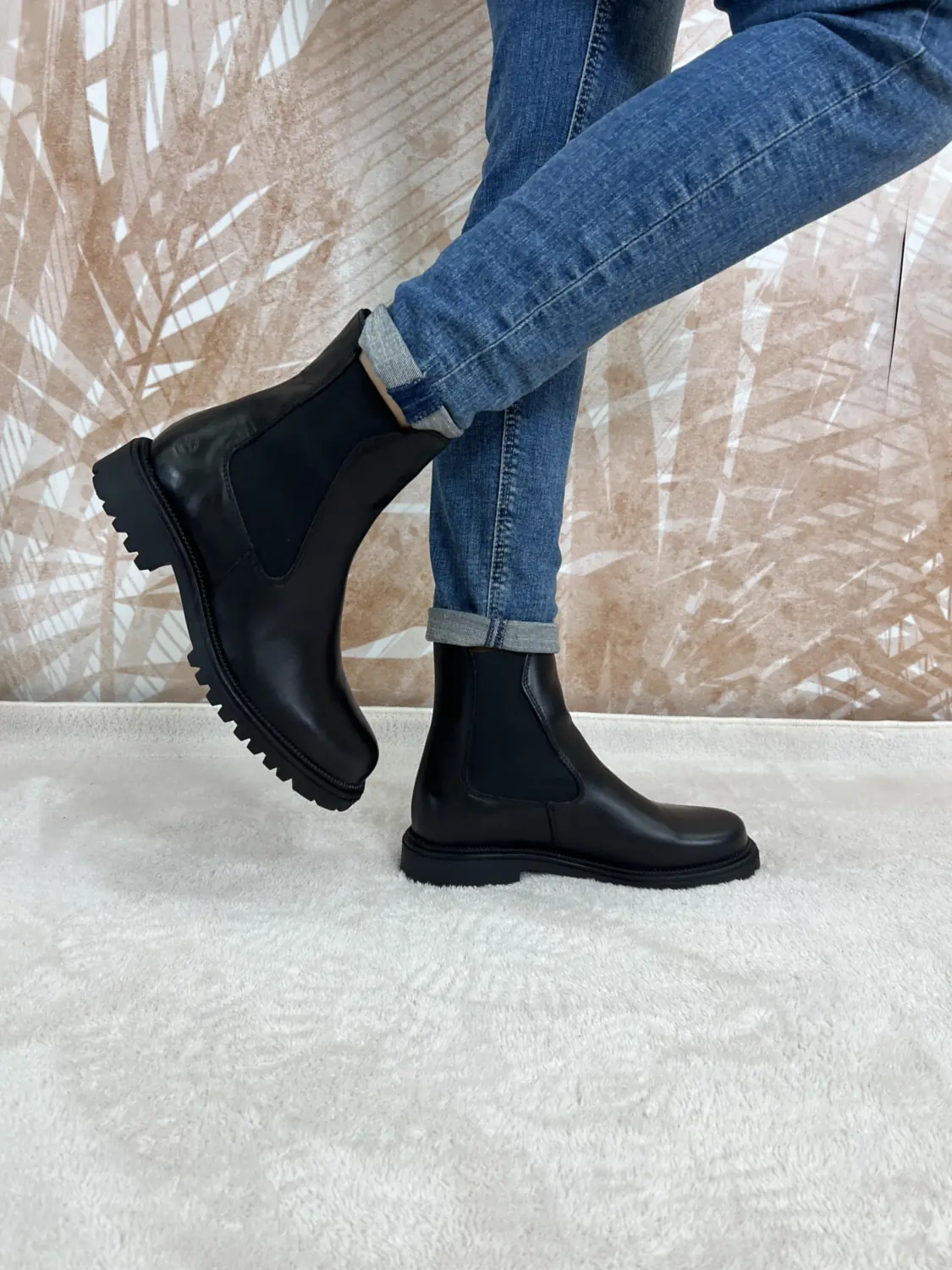 Beatles Tamaris in Pelle Nero