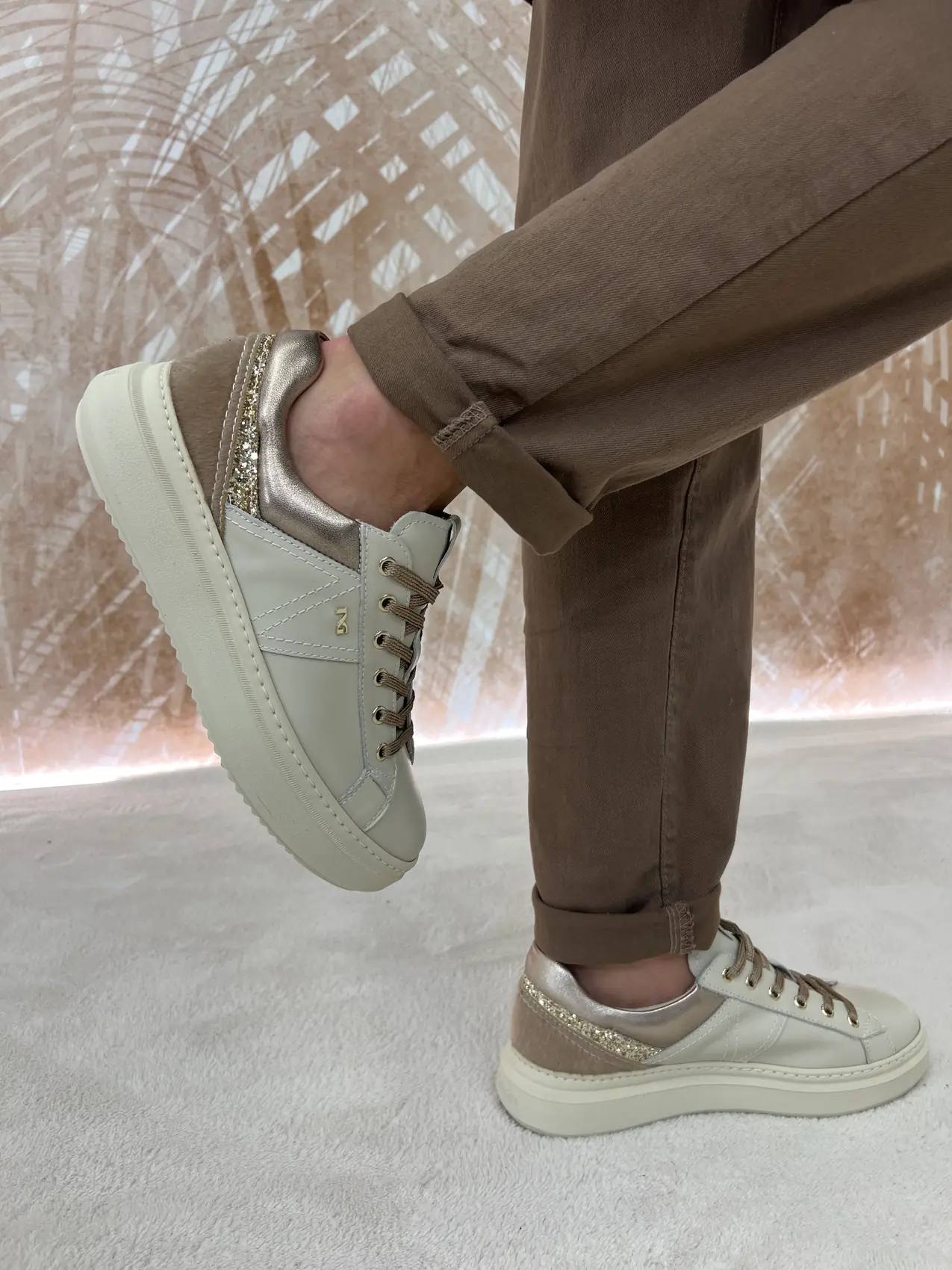 Sneakers Nero Giardini Platform Bianco