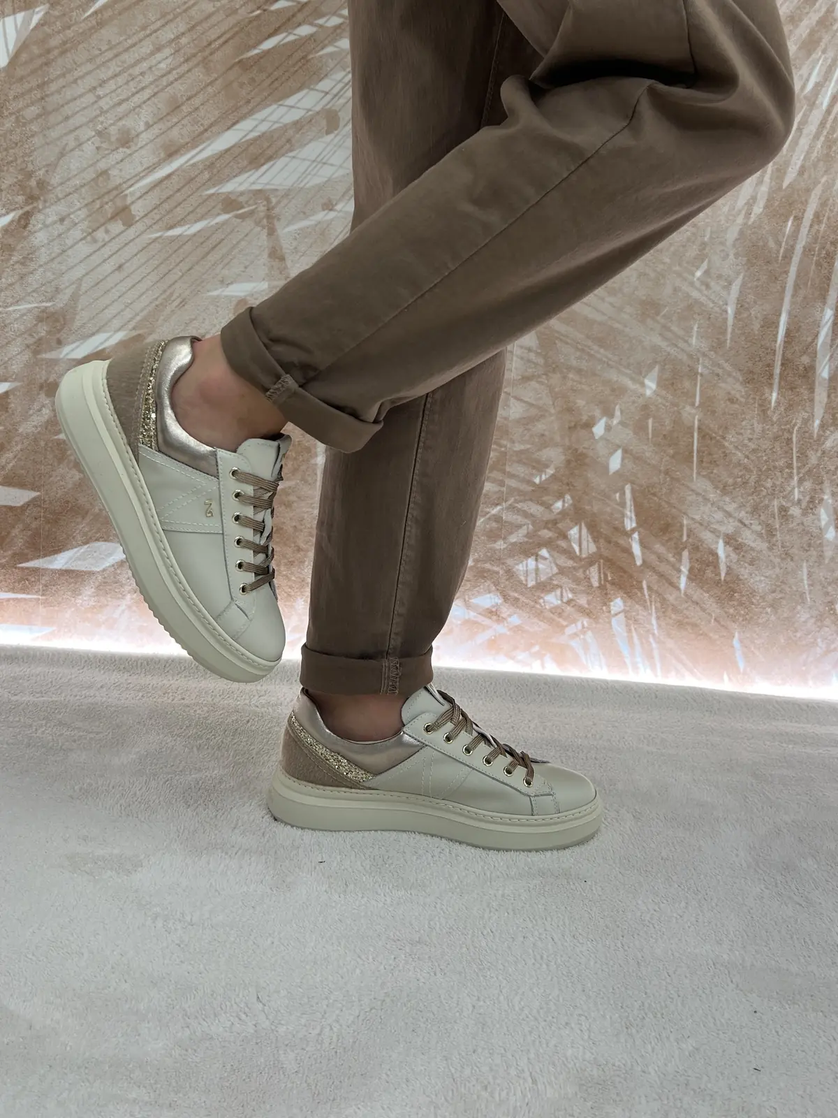 Sneakers Nero Giardini Platform Bianco
