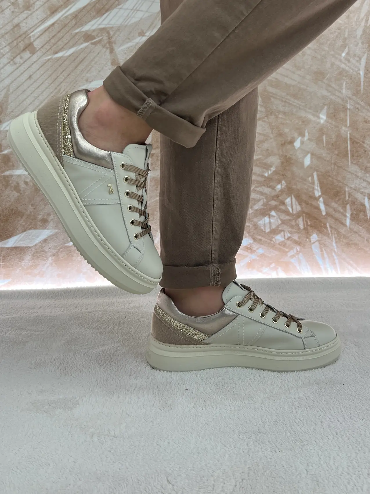 Sneakers Nero Giardini Platform Bianco