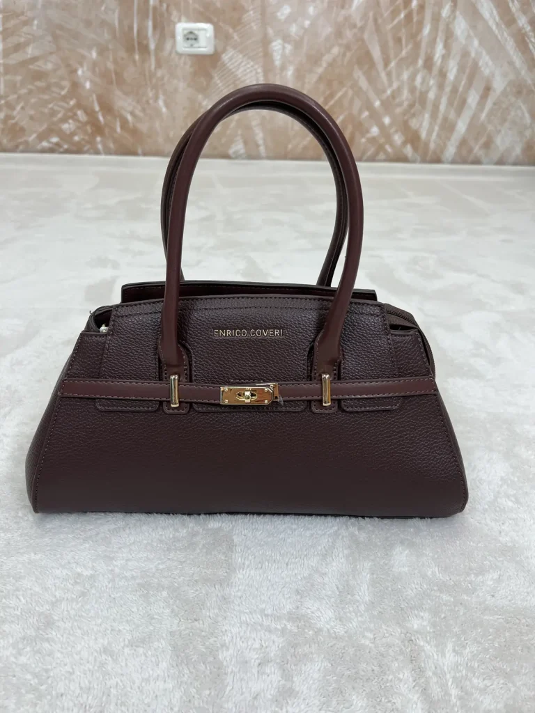 Borsa Enrico Coveri Martellata Marrone