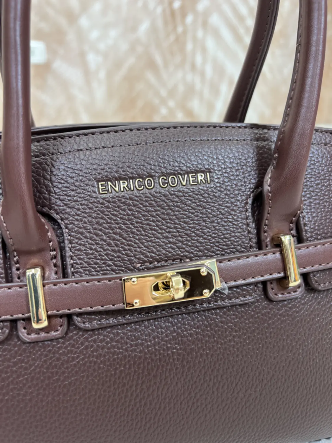 Borsa Enrico Coveri Martellata Marrone