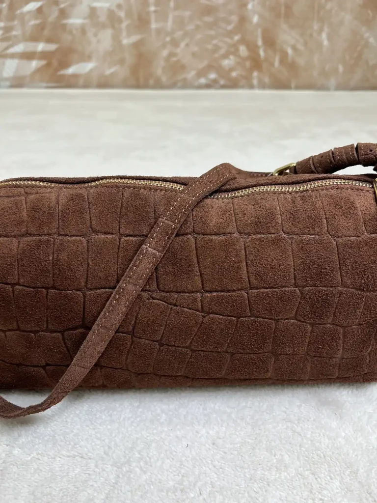 Borsa Made in Italy Cilindrica Marrone