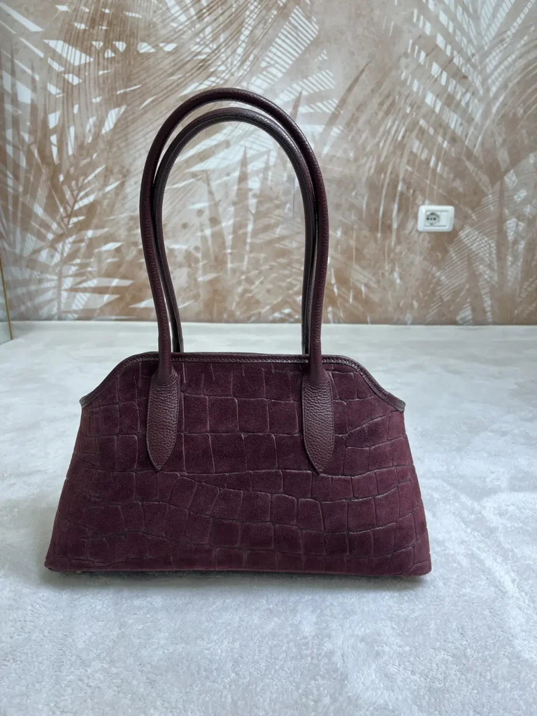 Borsa Made in Italy Doppio Manico Bordeaux