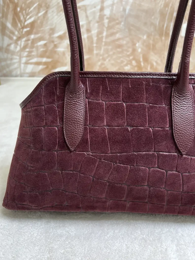 Borsa Made in Italy Doppio Manico Bordeaux