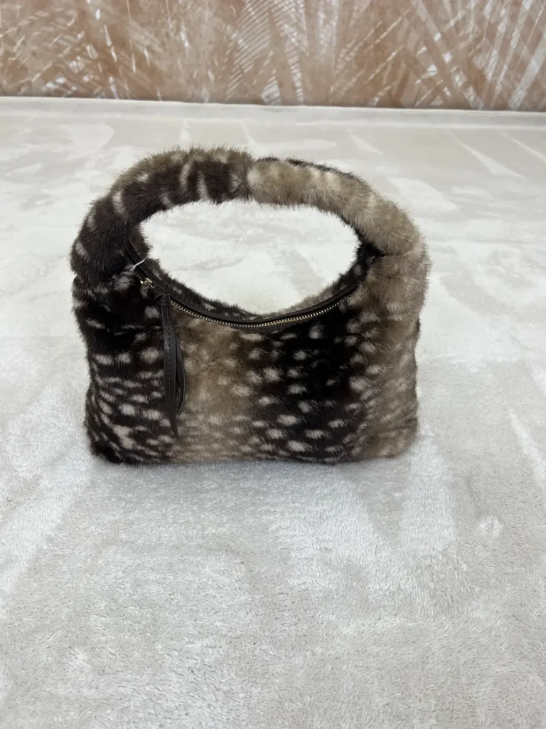 Borsa Hobo Abag in Pelo Marrone