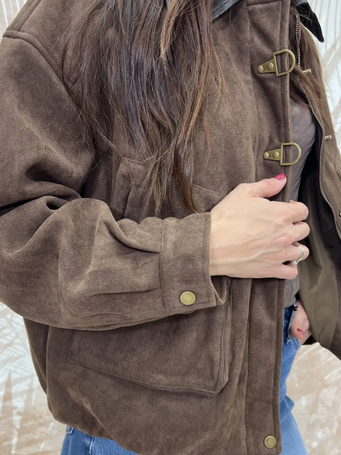 Bomber RagazzeRagazzi Scamosciato Marrone