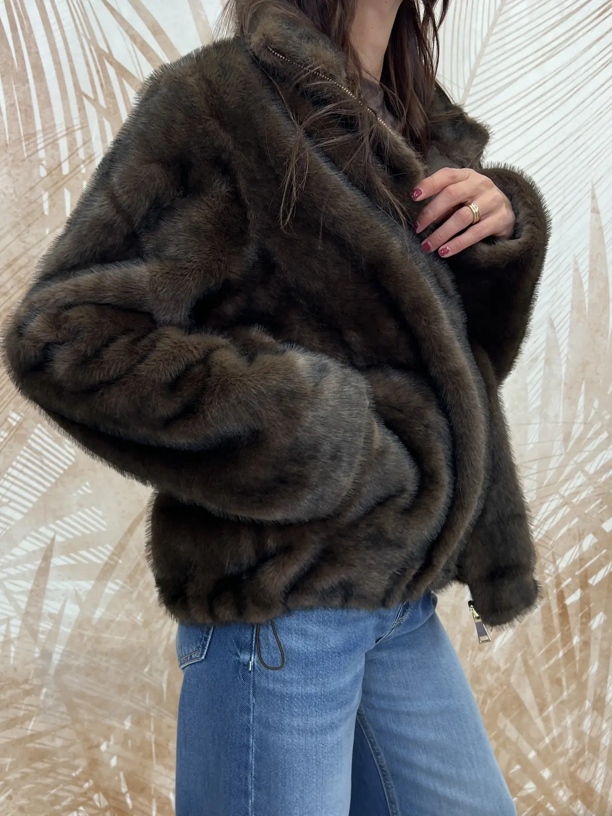 Giacca San Pantaleo Double Face Marrone