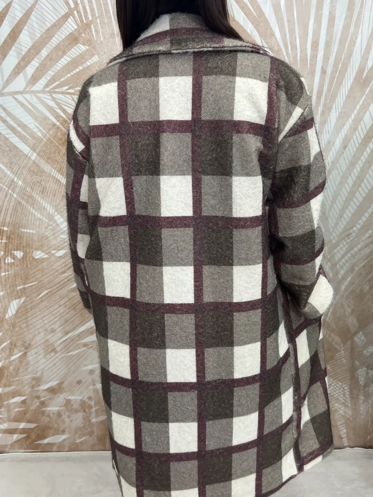 Cappotto Mina Orsh Tartan Marrone