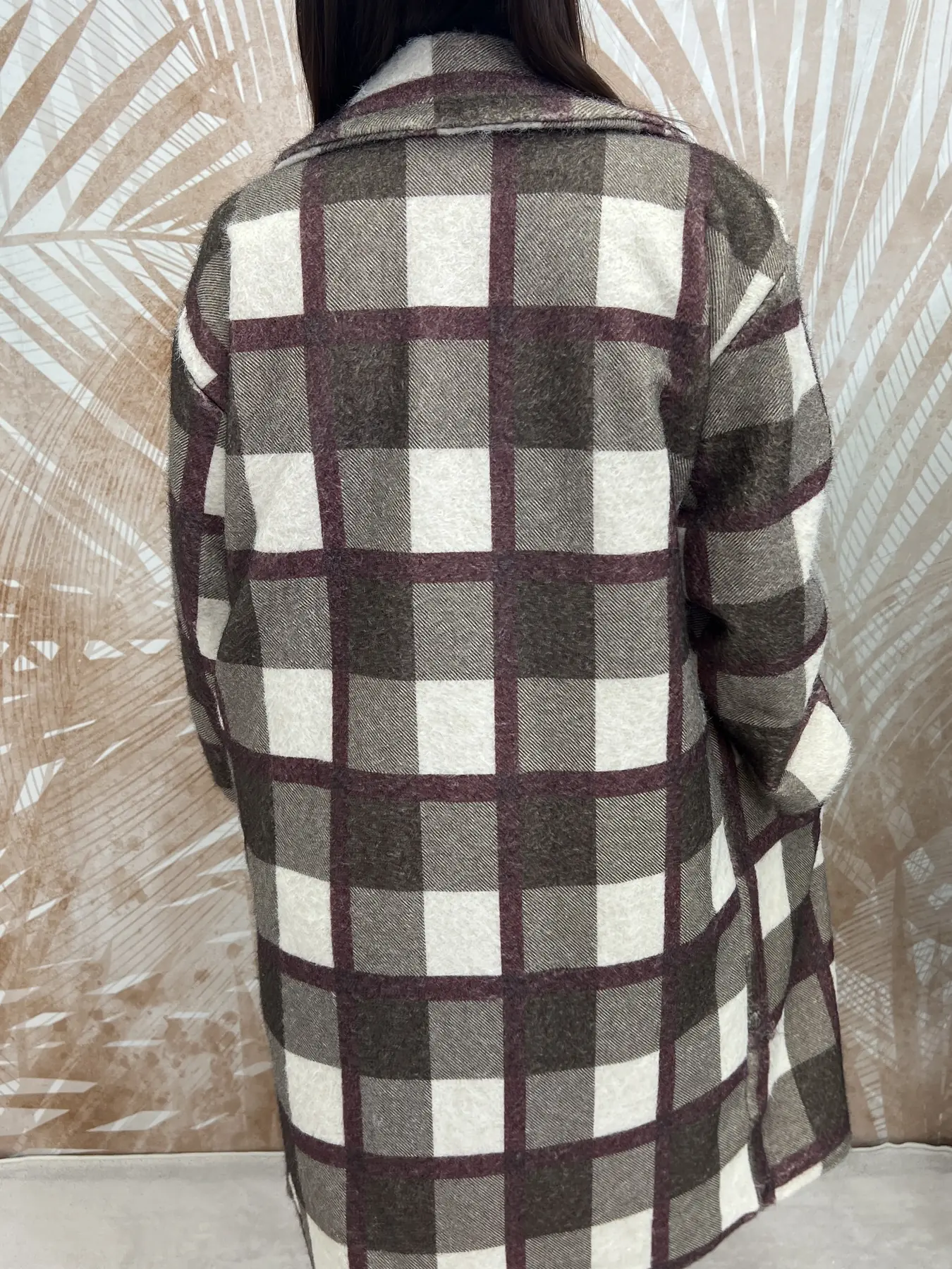 Cappotto Mina Orsh Tartan Marrone