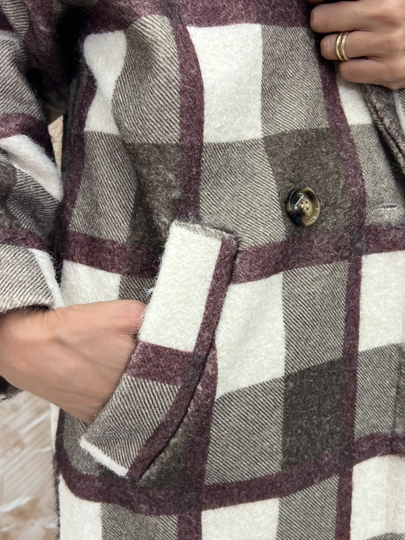 Cappotto Mina Orsh Tartan Marrone
