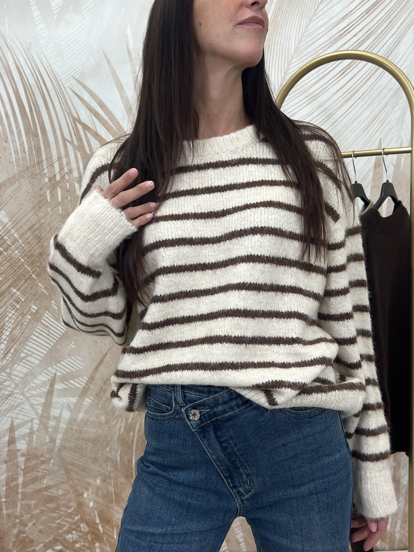 Maglione Mina Orsh Righe Panna