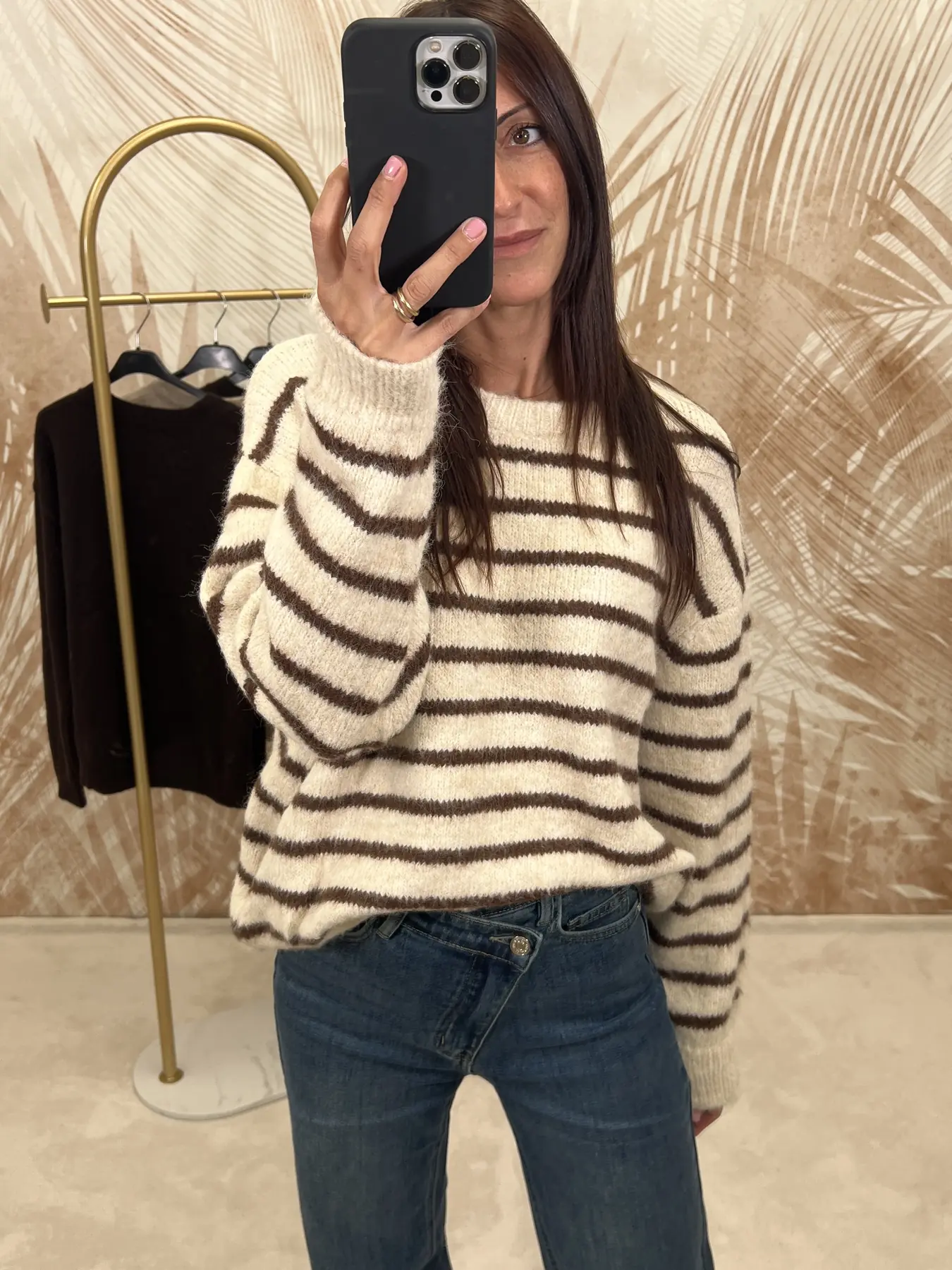 Maglione Mina Orsh Righe Panna