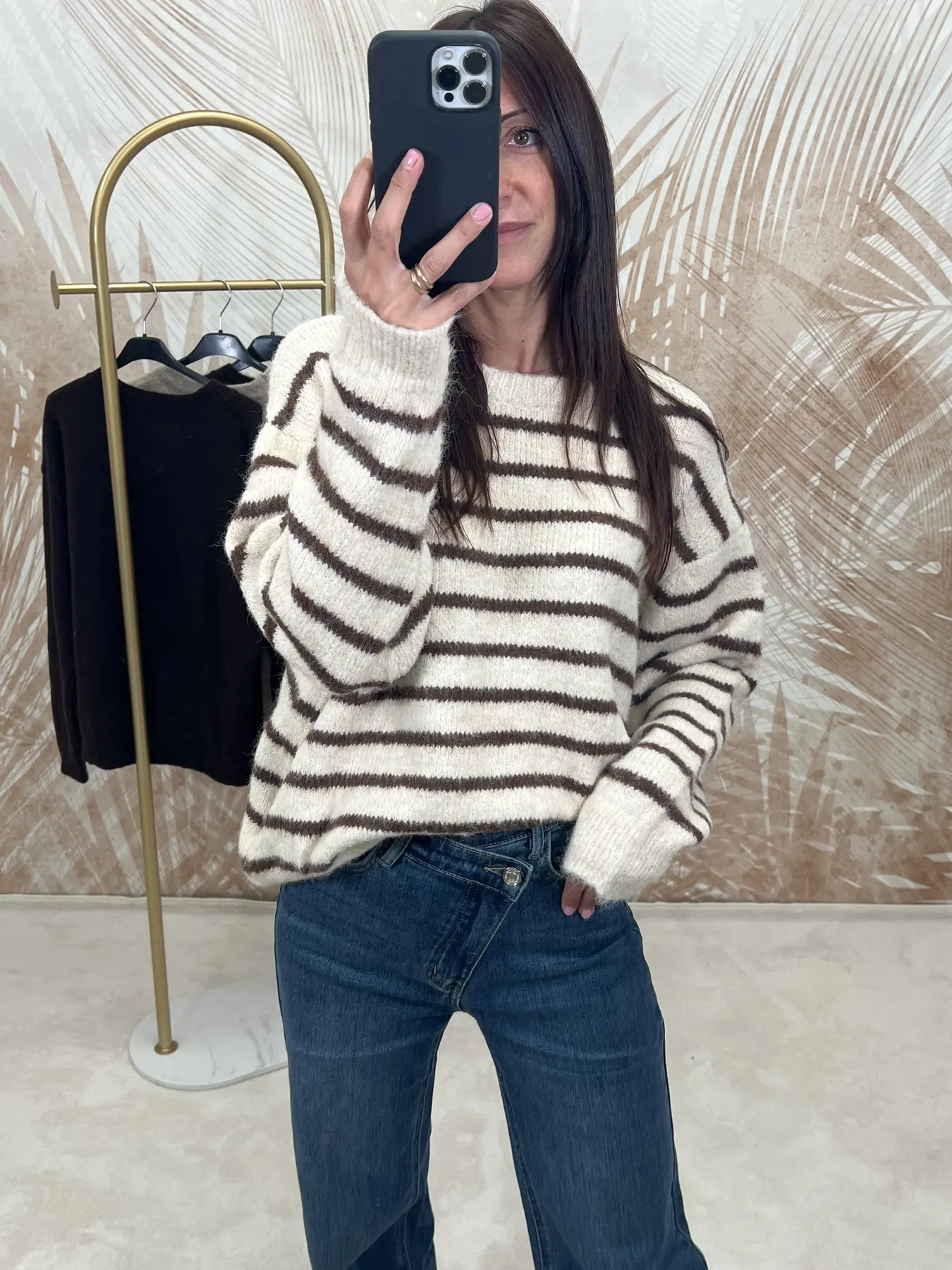 Maglione Mina Orsh Righe Panna
