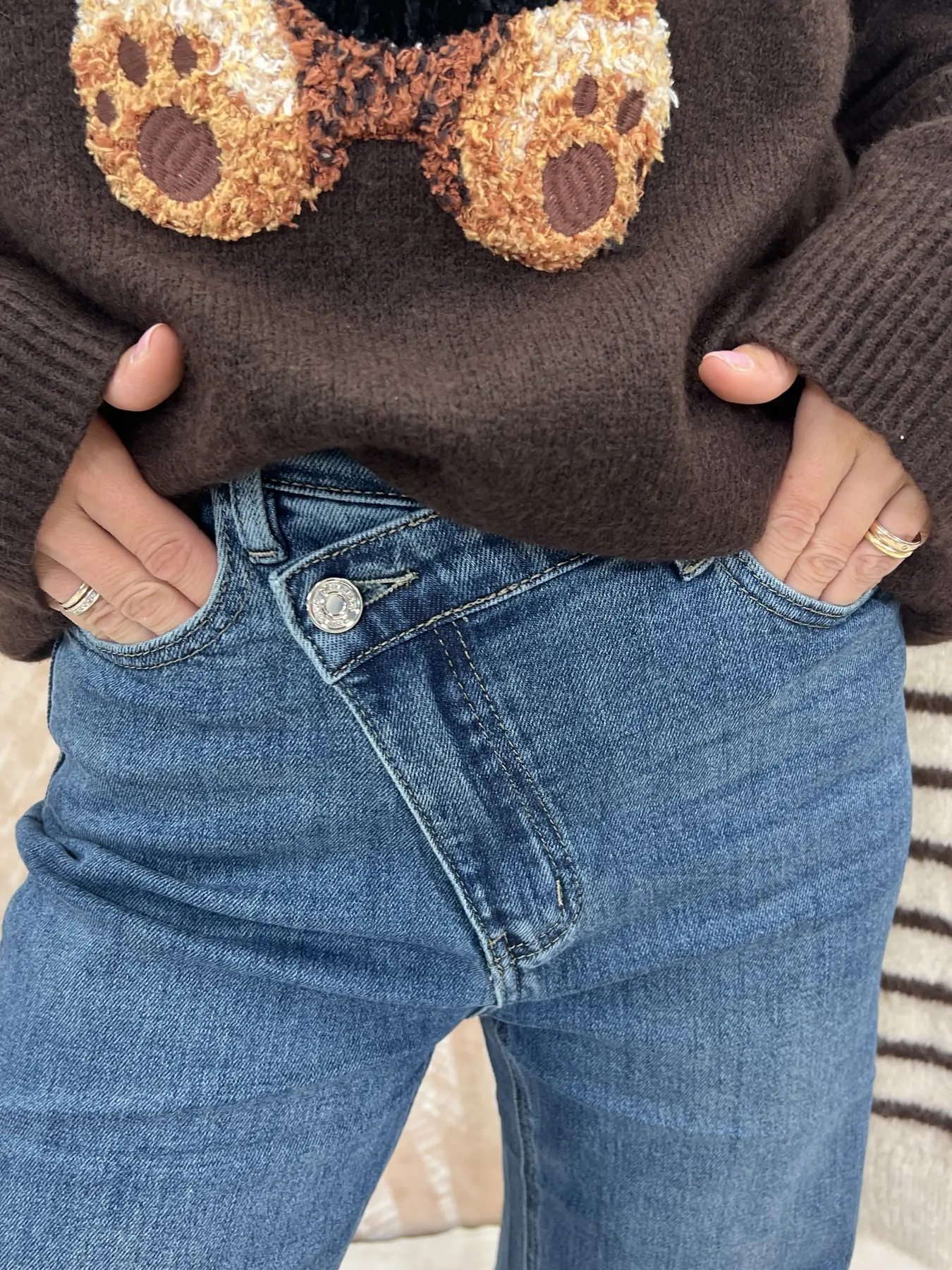 Maglione Mina Orsh Teddy Marrone