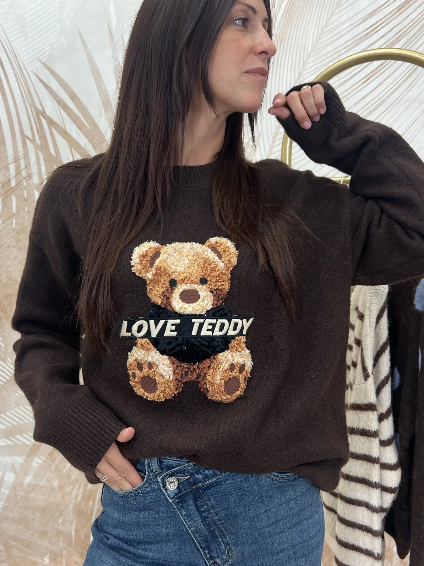 Maglione Mina Orsh Teddy Marrone