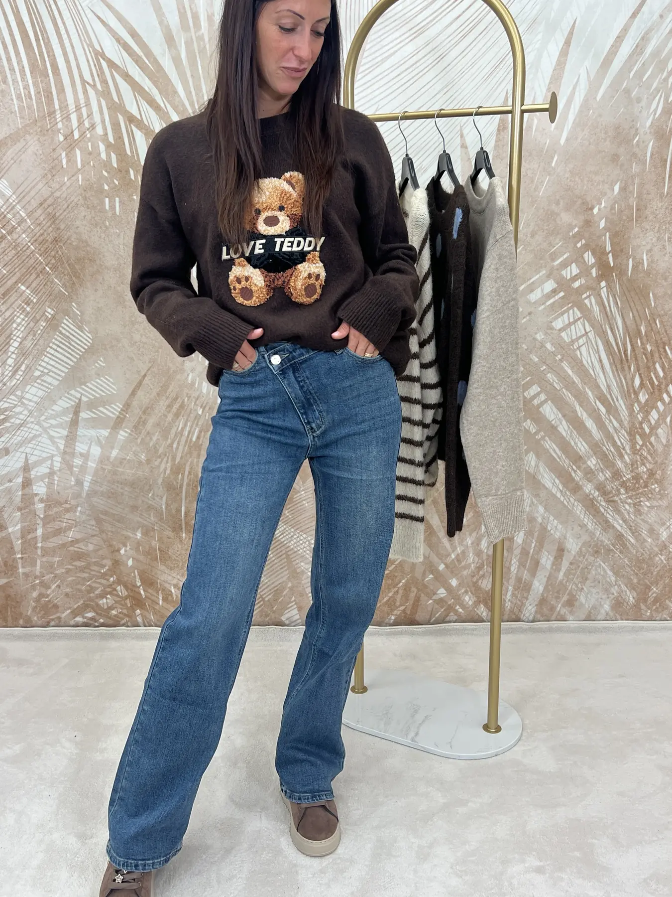 Maglione Mina Orsh Teddy Marrone
