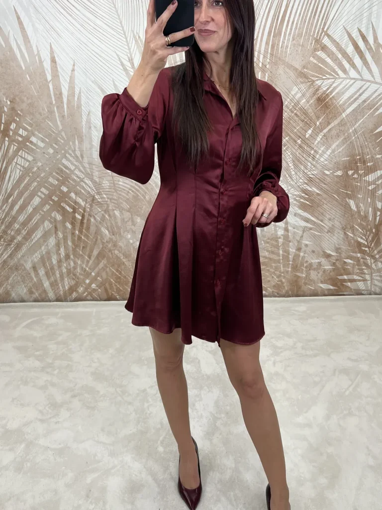 Abito Susy Mix Chemisier Bordeaux